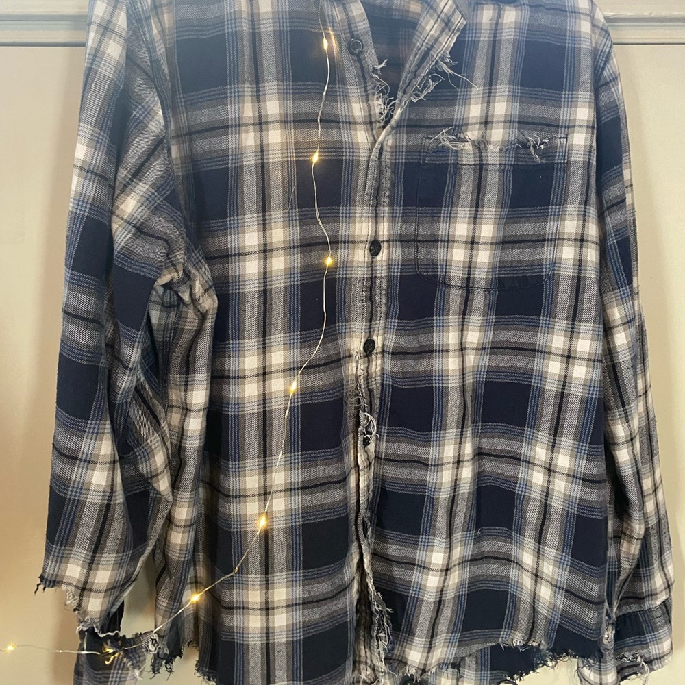 Up cycled oversized flannel